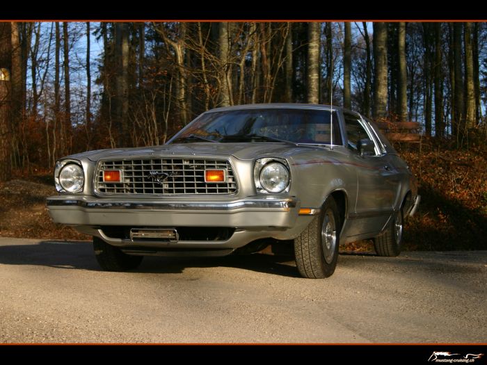 1976 Ford Mustang II Ghia, Coupe, V6
Klicke auf das Bild, um es in Wallpapergrösse runterzuladen.

Foto: Jen
