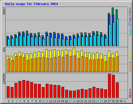Daily usage for February 2024