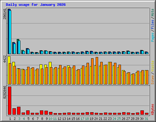Daily usage for January 2026