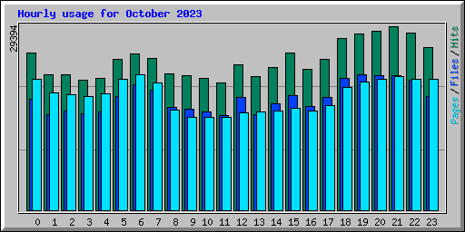 Hourly usage for October 2023