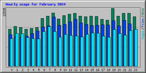 Hourly usage for February 2024