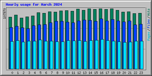 Hourly usage for March 2024